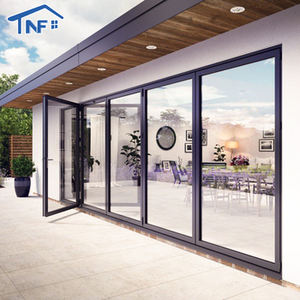 批发现代设计全景黑色铝双面玻璃门定制住宅和酒店室内工厂折叠 - Product Image 6