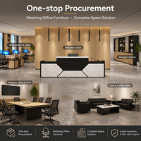 Comptoir de réception droit moderne et personnalisé en marbre géométrique pour bureau d'entreprise, hôtel, salon de beauté