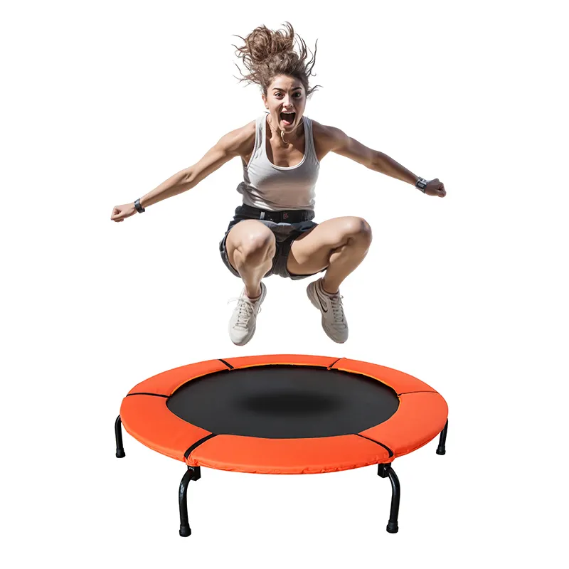 Trampolin kebugaran bulat Mini untuk dewasa, trampolin latihan olahraga Rebounder kecil dalam ruangan untuk anak-anak