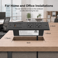 Multiprise de bureau encastrable avec charge rapide USB-C PD 20W, prise d'extension encastrée élégante, pour articles électriques de bureau