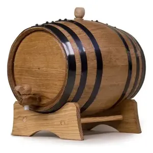 Barril de Madera de 3 Litros The Barrel House con Borde y Base Negros para Almacenamiento de Cerveza y Licores - Product Image 1