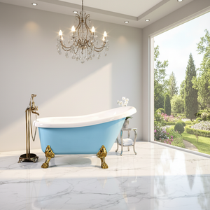 <span class=keywords><strong>Baignoire</strong></span> autoportante classique bleu foncé à pieds de chèvre, prix usine CE - Product Image 1