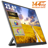 Monitor Laptop Portabel 23,8 Inci 1080P Panel IPS HDR 144Hz Ultra Tipis untuk Bisnis Logo Kustom Grosir OEM ODM Program Resale