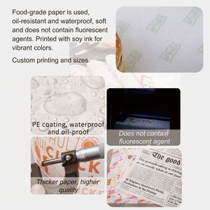 Custom Food Grade PE Greaseproof <b>Wrapping</b> <b>Paper</b> Wholesale Factory Direct Bulk Sandwich Burger Packaging <b>Paper</b> Custom Logo Print - Product Image 2