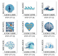 Nouveau bleu mer vague côtière Cowgirl broderie vêtements patchs personnalisé bleu dessin animé mer brodé fer sur Patch pour vêtements chapeaux
