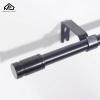 Tringle à rideaux en métal noir mat moderne, extensible, à rail unique, pour fenêtre de salle de bain