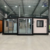 Maison préfabriquée en conteneur d'acier de 40 pieds, extensible et modulaire, avec murs en panneaux sandwich et salle de bain Ray-Zen