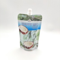 Sac en plastique de pochette à bec debout étanche et étanche avec impression de noix de coco personnalisée pour boissons lait et sushi emballage de qualité supérieure