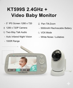 KT-599S <span class=keywords><strong>5</strong></span> Inch IPS Scherm Video Babyfoon 5000mAh Batterij 720P HD Draadloze PTZ Camera Lange Afstand Nanny <span class=keywords><strong>Cam</strong></span> - Product Image 2