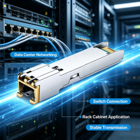 SIXIANTO 1000BASE-T SFP LC Modul Transceiver Gigabit Ethernet dengan Negosiasi Otomatis untuk Switch Jaringan 5G FTTH