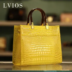 Bolso de mano de cocodrilo para mujer, bolsos de mano de lujo para mujer, bolsos de cuero, bolsos de mano para mujer