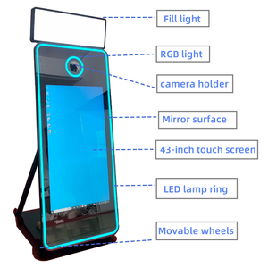 Горячая распродажа: Фотобудка «Волшебное зеркало» с сенсорным экраном 40/65 дюймов, цифровая камера-принтер, металлический корпус, вместимость до 15 человек - Product Image 6