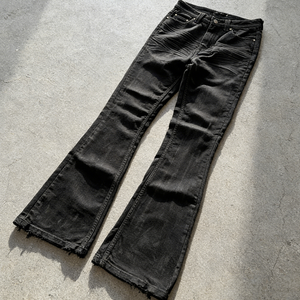 <span class=keywords><strong>Jeans</strong></span> Ouna Personalizzati, Slim Fit, a Zampa d'Elefante, <span class=keywords><strong>Vita</strong></span> <span class=keywords><strong>Bassa</strong></span>, Effetto Vintage Invecchiato e Cerato per <span class=keywords><strong>Uomo</strong></span> - Product Image 1