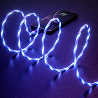 Cable de Carga Magnético 3 en 1 con Luz LED Fluida para Computadora