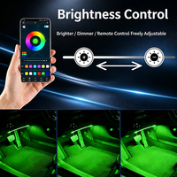 Lumière d'ambiance RGB pour l'espace des pieds de la voiture, contrôlée par application 12V, rythme musical, flexible, universelle, décoration intérieure de voiture, éclairage néon d'ambiance