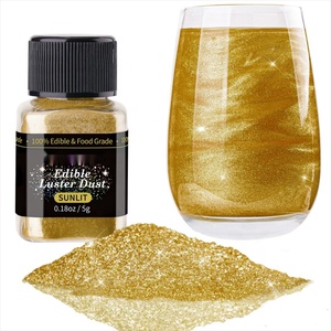 Pigmento de grado alimenticio, polvo de brillo comestible, polvo de brillo dorado para pasteles, bebidas, confitería - Product Image 2