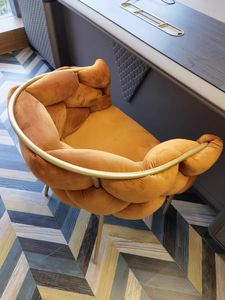 New Design Minimalist Restaurant Furniture <b>Armchair</b> Velvet Beige Tufted <b>Dining</b> Room Chair - Product Image 6