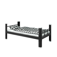 Lit simple en acier de qualité supérieure, cadre de lit robuste et résistant avec sommier en bois, lit en métal pour adultes