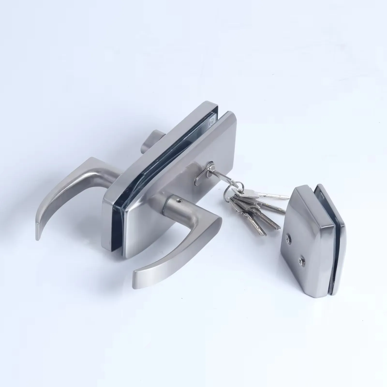 Đôi cửa kính xử lý ổ khóa SS304 thép không gỉ với Key và thumbturn Glass Gắn ổ khóa