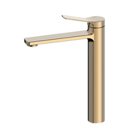 Robinet de lavabo haut de gamme en or brossé moderne, mitigeur de lavabo de luxe, robinets d'eau chaude et froide