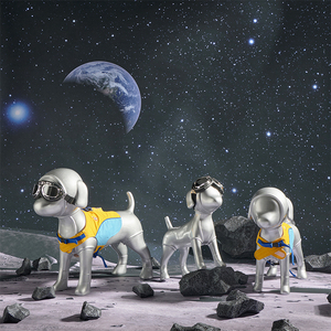 Mannequin chien en fibre de verre <span class=keywords><strong>taille</strong></span> S/M/L, modèle détachable mignon en combinaison spatiale pour présentation de produits pour animaux – Offre Spéciale - Product Image 1