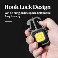 Gantungan kunci COB Mini portabel, Gantungan Kunci lampu saku Mini dapat diisi ulang 500 lumen dapat diisi ulang