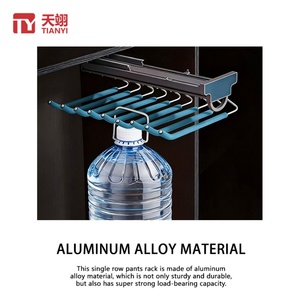 Porte-pantalon coulissant en alliage d'aluminium à fixation au plafond, tube extractible détachable, pour maximiser l'espace de la penderie de chambre - Product Image 3