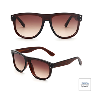 نظارات شمسية مربعة كبيرة الحجم من بيورلاين بعدسات متدرجة بنية اللون مستقطبة ومقاومة للأشعة فوق البنفسجية بتصميم فاخر وعتيق مع خدمة وضع شعار مخصص - Product Image 1