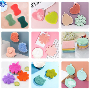 Silicone Dishwashing <b>Brush</b> Pad Animal Shape Kitchen <b>Cleaning</b> Tool Multi Functional Scouring Pad For Dishware - Product Image 1