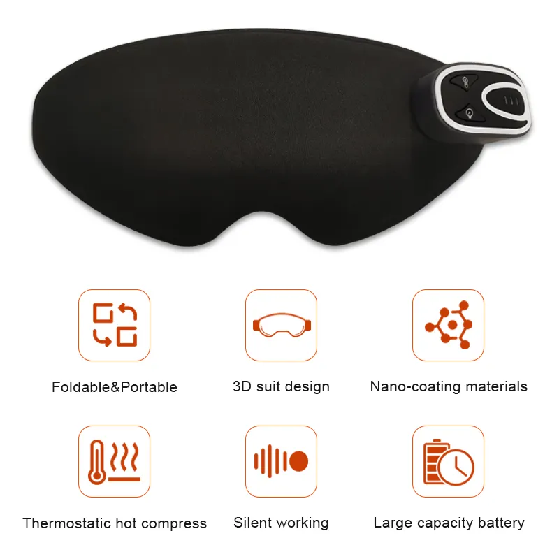 Masker Mata 3D kompresi pemanas inframerah portabel, perlengkapan kesehatan mata meningkatkan lingkaran hitam dapat dilipat kompres hangat