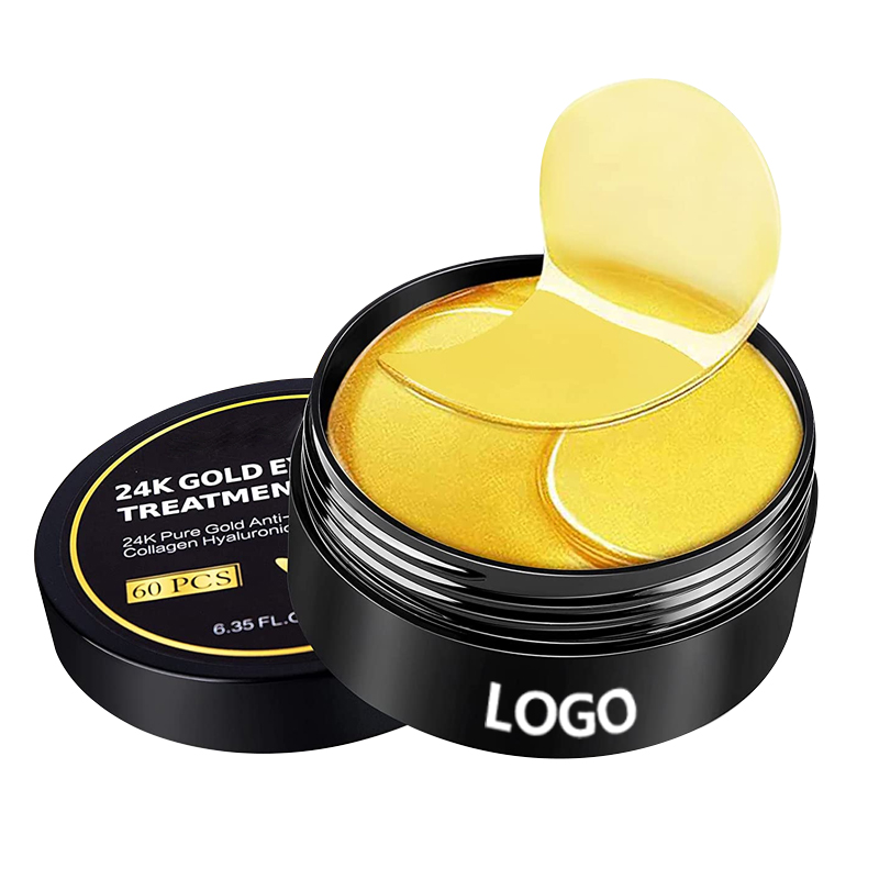 Патчи под глаза 24K Gold, Антивозрастная коллагеновая маска под глаза с гиалуроновой кислотой для удаления темных кругов