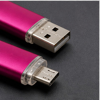 Clé USB OTG 2-en-1 transparente à double capuchon avec logo personnalisé pour mobile