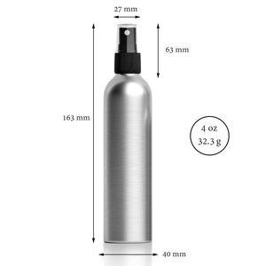 <b>Empty</b> 30ml-500ml Aluminum Pump Sprayer Spray Bottle Customizable Cap <b>Gift</b> <b>Box</b> Option <b>for</b> Cosmetic Lotion Shampoo Silver/Black - Product Image 2