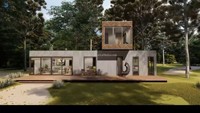 Maison modulaire moderne à 2 étages avec terrasse sur le toit