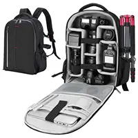 Походный рюкзак из полиэстера, винтажный рюкзак с защитой от кражи для камеры, дорожный водонепроницаемый кожаный рюкзак для фотоаппарата DSLR