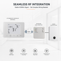 Termostato de pantalla táctil inalámbrico de pared inteligente, controlador de temperatura programable con caldera de Gas y actuador para calefacción de habitación