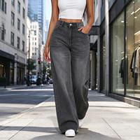 Jean en denim riveté à poches, taille haute, pour femme, idéal pour les soirées en boîte de nuit en ville
