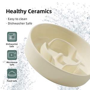 Orta büyük köpekler için seramik yavaş besleyici köpek kase kapalı evcil besleme için yükseltilmiş tasarım küçük kutu ambalaj ile su kasesi - Product Image 3