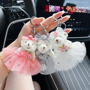 Peluche forma di orso bambole borsa ciondoli coppia ciondoli portachiavi peluche materiale zaino ciondolo regalo per ragazze - Product Image 1