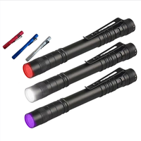 Mini lampe torche UV 3W 395nm 365nm en aluminium, stylo LED fluorescent avec clip pour la détection des taches d'urine d'animaux, utilisation d'urgence