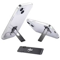 Support de téléphone universel ultra-fin en acier, stable, vertical et horizontal, avec béquille, compatible avec les téléphones de poche