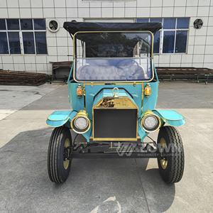 Voiturette de golf électrique haute performance, style rétro, 5 places, vintage, classique, bleu lac, pour le tourisme. - Product Image 2