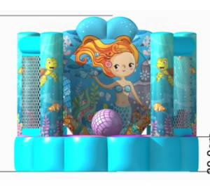 Divertissement de lit sautant de château gonflable bleu extérieur pour enfants avec <span class=keywords><strong>garde</strong></span> du <span class=keywords><strong>corps</strong></span> d'air et matelas de trampoline - Product Image 2
