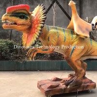 Manège de dinosaure animatronique artisanal pour parc à thème ou manège de Dilophosaure télécommandé pour le plaisir des enfants