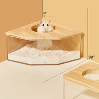 Kotak Mandi Pasir Akrilik untuk Hamster, Kamar Mandi Hamster, Ruang Mandi untuk Tikus, Lemming, Gerbil, Wadah Mandi Pasir Akrilik