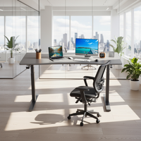 Bureau debout électrique à double moteur personnalisable, fabriqué en usine, réglable en hauteur, mobilier de bureau pour usage professionnel