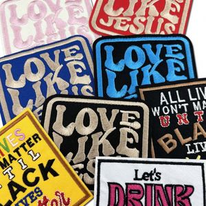 Square Iron-On Personalized Embroidered love Like Jesus Patches for Clothes <b>Hat</b> <b>Bag</b> Decoration - Product Image 3