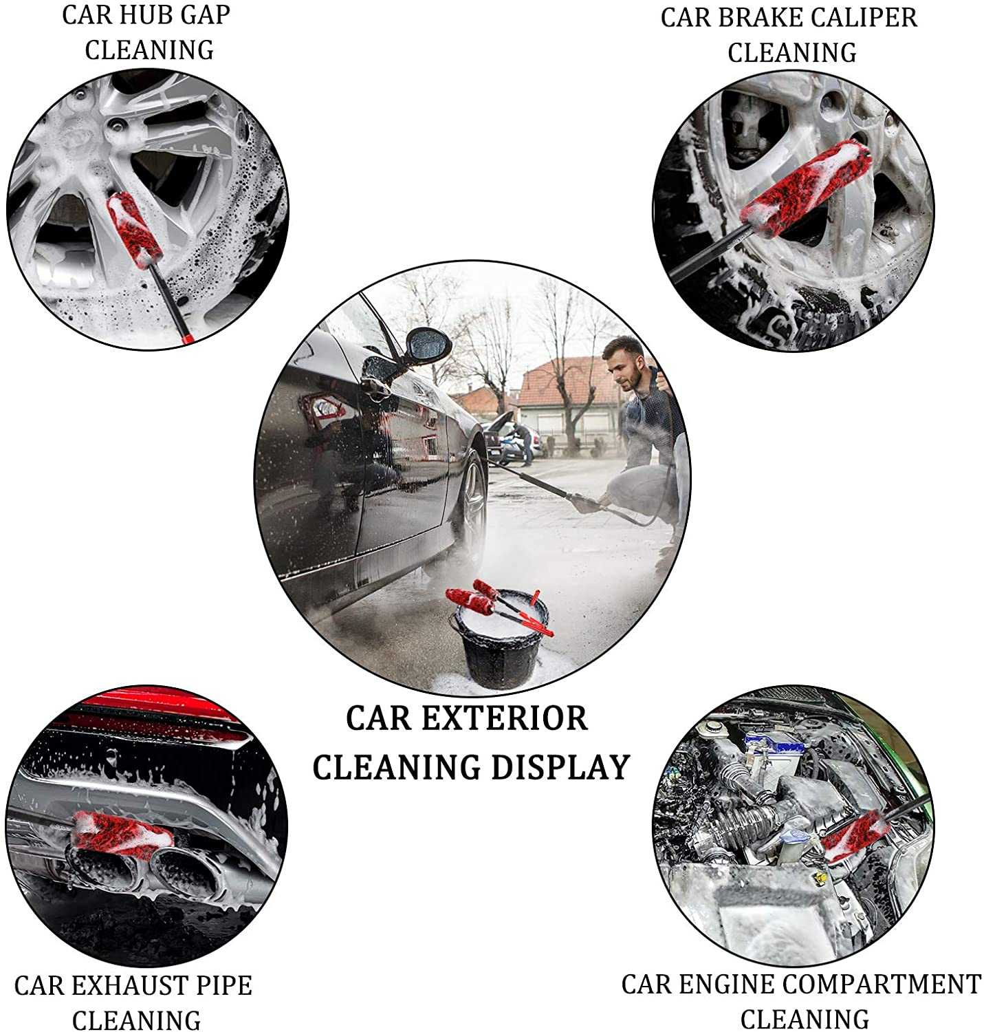 Superfine Fiber Car Detailing Brush For Car Wheel Different Size