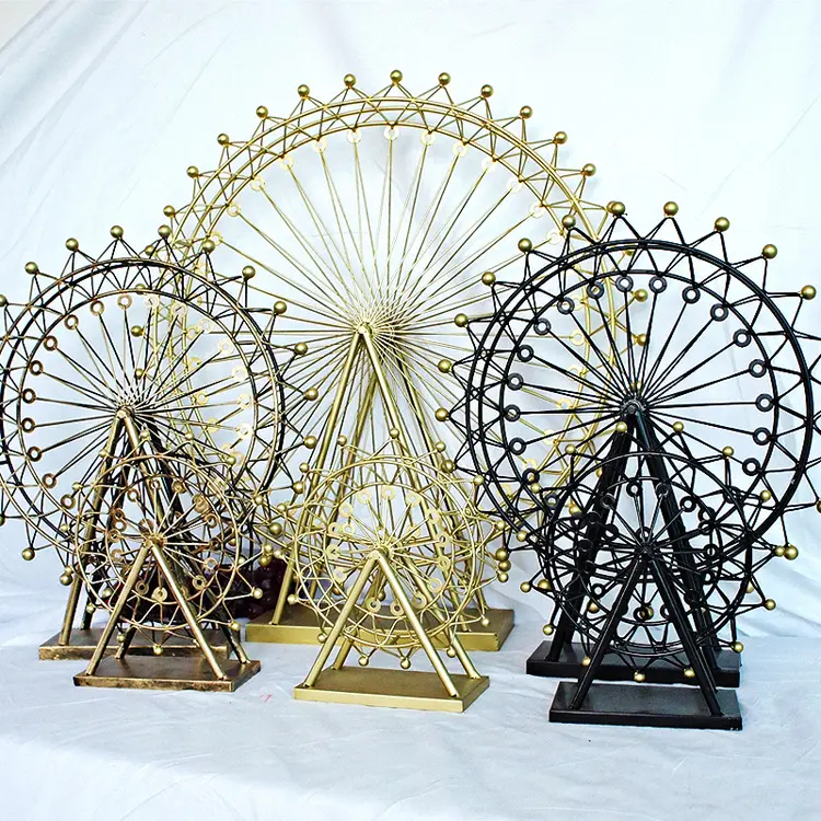 Ferro forjado feito à mão modelo de trabalho rotacionado enfeite de roda ferris