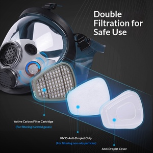 Máscara de Gas de Protección <span class=keywords><strong>Facial</strong></span> Completa de Goma y Plástico <span class=keywords><strong>para</strong></span> Pintura en Aerosol, Pesticidas, Soldadura, Incendios, Industria Química, Polvo, Antivaho - Product Image 4